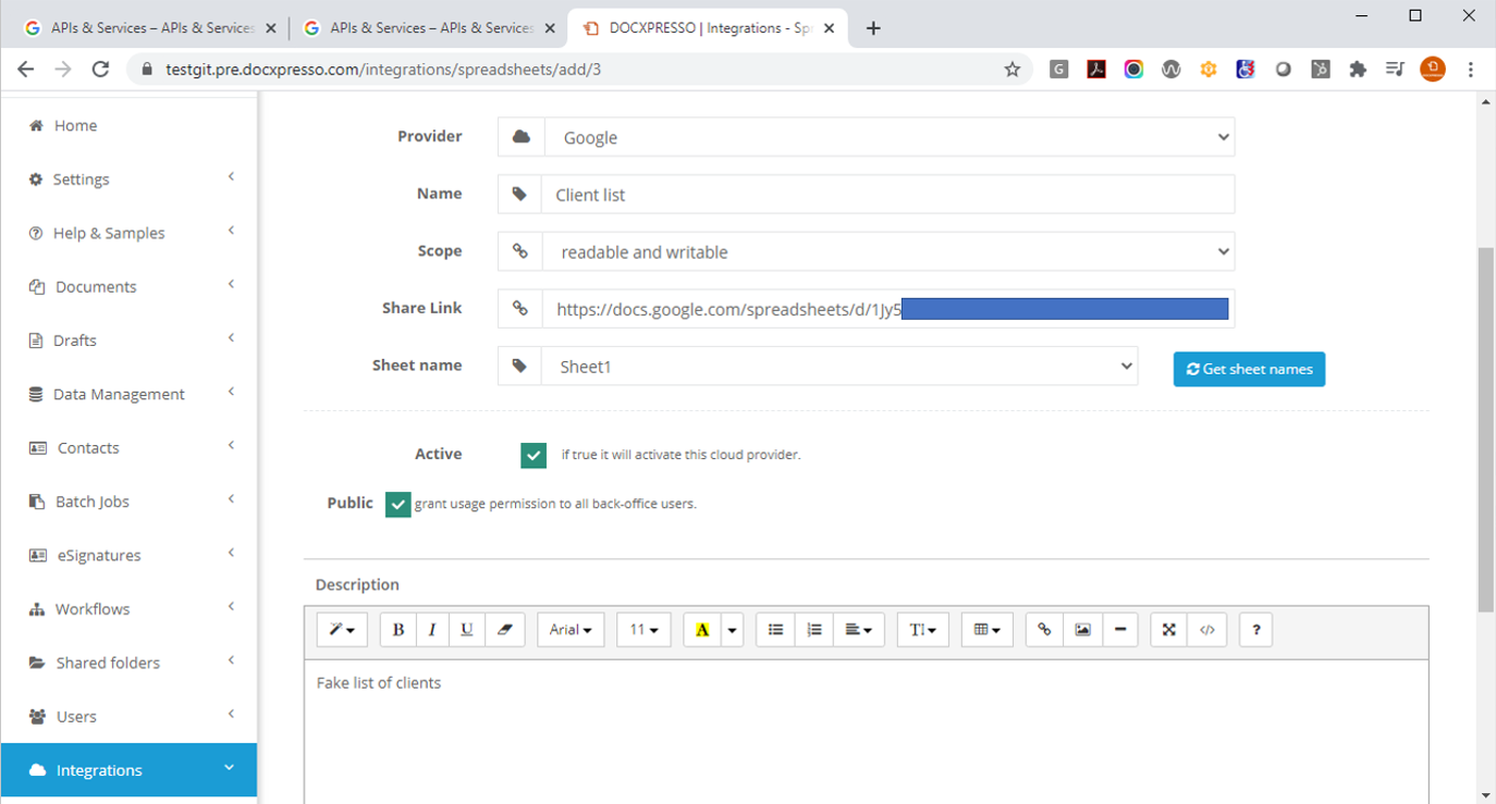 Cloud spreadsheets