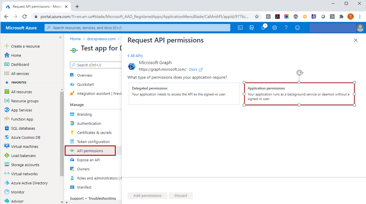 application permissions